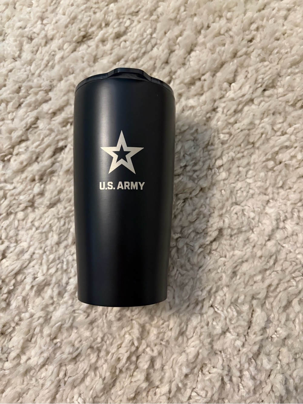 U.S. Army Matte Black Travel Mug with Silver Star Logo